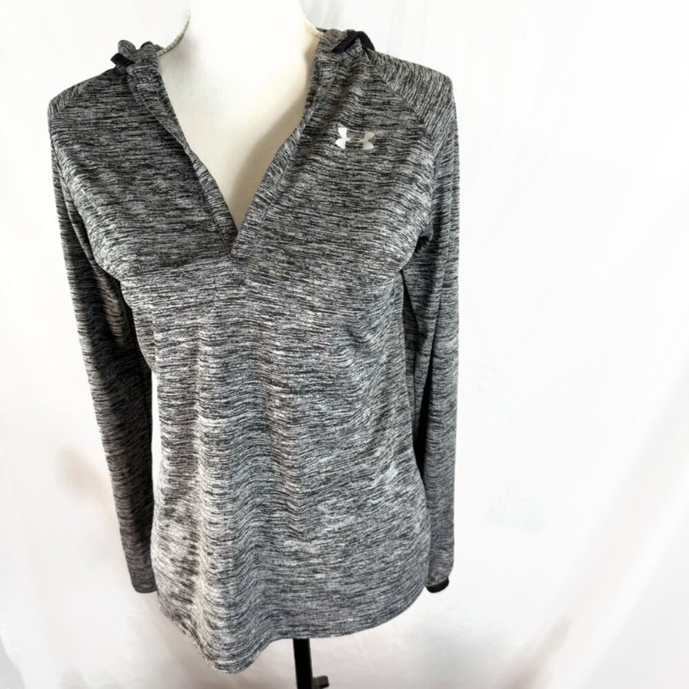 Under Armour Womens Medium Black Gray Pullover Lightweight Hoodie Pullover